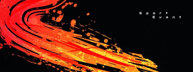 Abstract Sports Background with Orange and Red Gradient Brushstrokes and Halftone Effect Dynamic Grunge Background Scratch and Texture Elements For Design