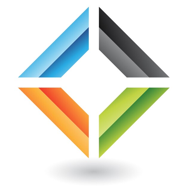 Abstract Square Frame Logo Icon with Colorful Edges