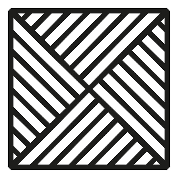 abstract square icon geometric diagonal lines modern optical design black white contrast