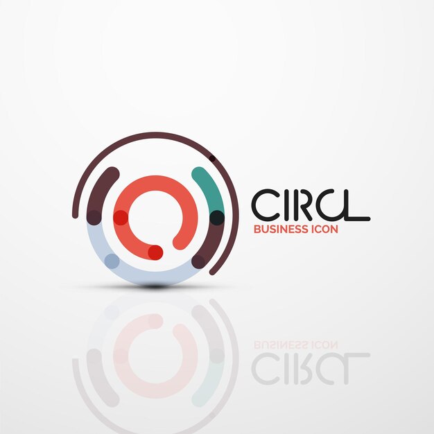Abstract swirl lines symbol circle logo icon Vector minimal linear style design