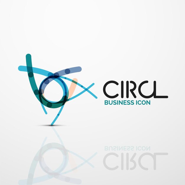 Abstract swirl lines symbol circle logo icon Vector minimal linear style design