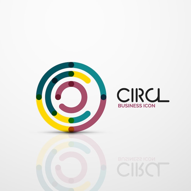 Abstract swirl lines symbol circle logo icon Vector minimal linear style design