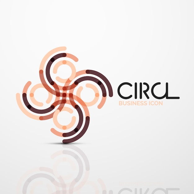 Abstract swirl lines symbol circle logo icon Vector minimal linear style design
