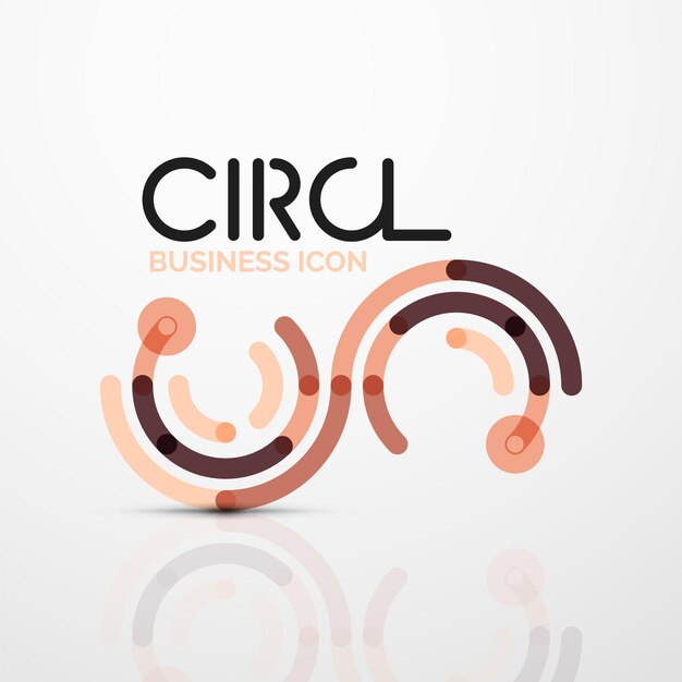 Abstract swirl lines symbol circle logo icon Vector minimal linear style design