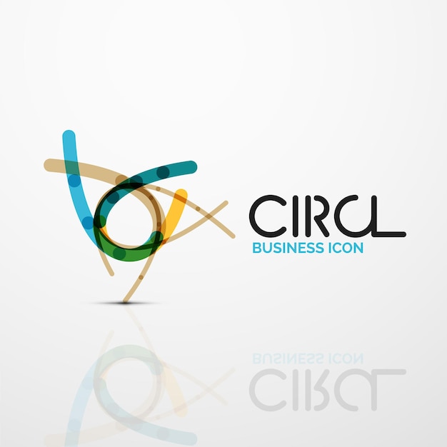 Abstract swirl lines symbol circle logo icon Vector minimal linear style design