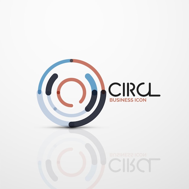 Abstract swirl lines symbol circle logo icon Vector minimal linear style design
