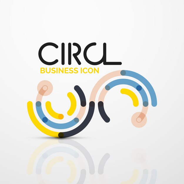Abstract swirl lines symbol circle logo icon Vector minimal linear style design