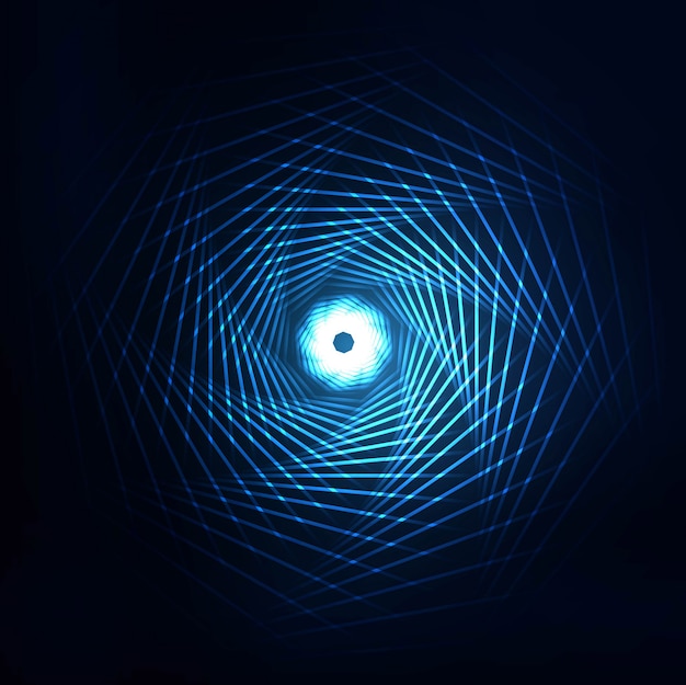 Abstract swirl technology lines blue background