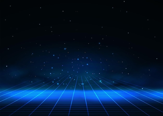 Abstract tech background Perspective scifi background with star sky