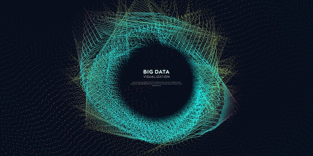 Abstract technology background and big data algorithms visualization