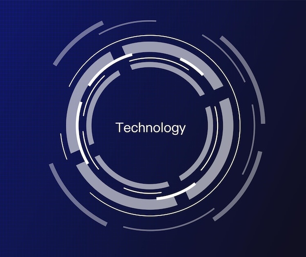 abstract technology background with bright circle and shine light within