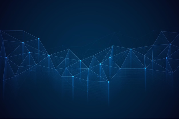 Abstract technology background with connecting dots and lines