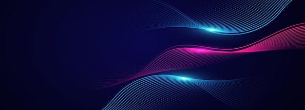 Abstract technology background with flowing lines