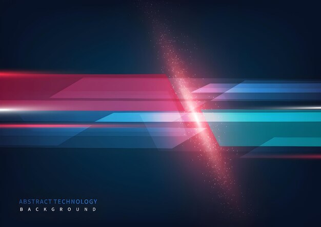 Abstract Technology Background with Red and Blue Motion Lines