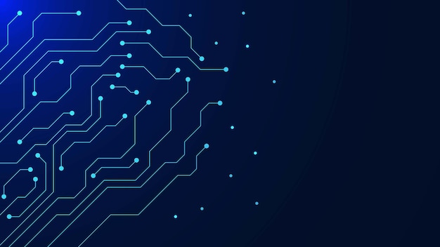 abstract technology circuit board texture background on blue tech
