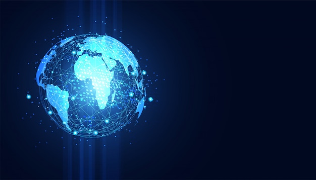 Abstract technology concept global circle connection