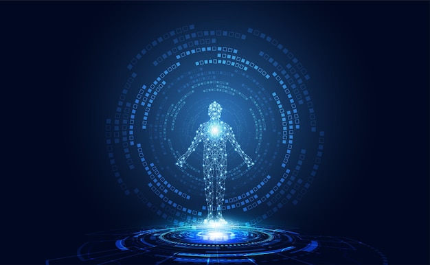 Abstract technology futuristic concept of digital human body