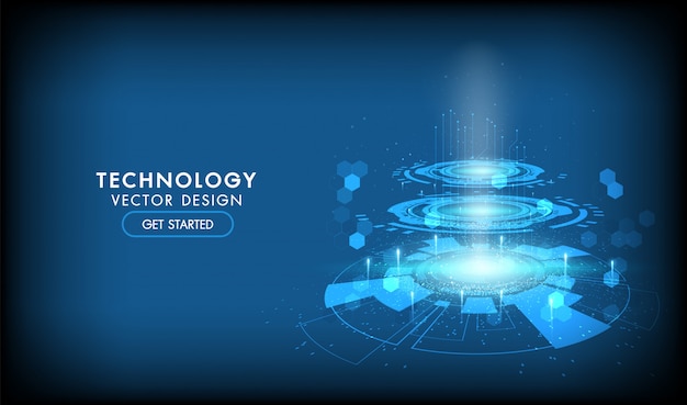 Abstract technology Hi-tech communication concept, technology, digital business