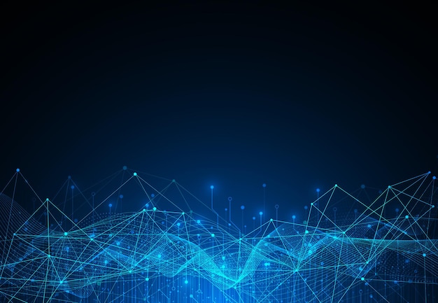 Abstract technology wave circuit board background Artificial intelligence electronic design