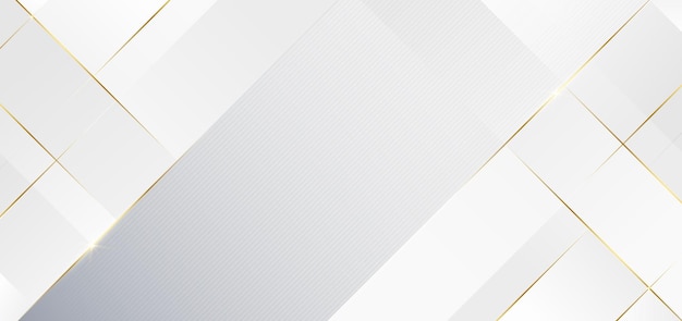 Abstract template white and gray geometric diagonal background with golden line Luxury style