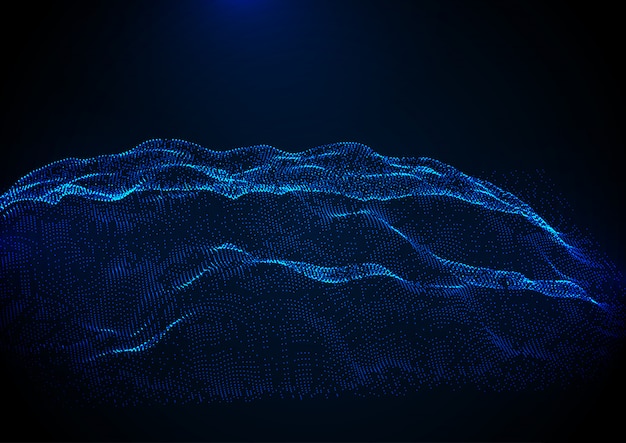 abstract terrain background of cyber dots