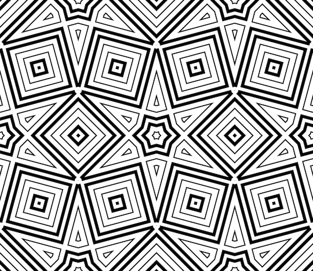 Abstract thin line seamless pattern. Linear ornamental geometric background.