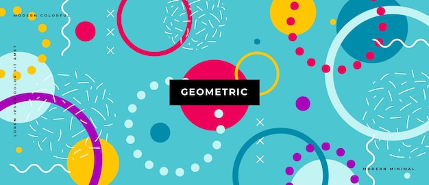 abstract trendy objects geometric elements gradient banner.