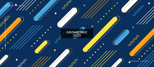abstract trendy objects geometric gradient banner