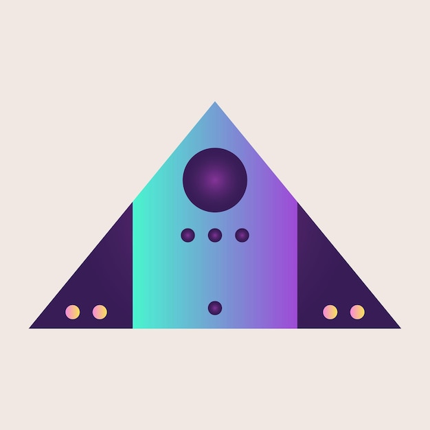 Abstract Triangle Cone Icon Element Gradient Texture Color Graphic Geometric Art Retro Shape Pattern