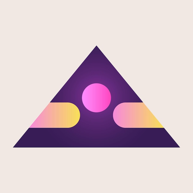 Abstract Triangle Cone Icon Element Gradient Texture Color Graphic Geometric Art Retro Shape Pattern