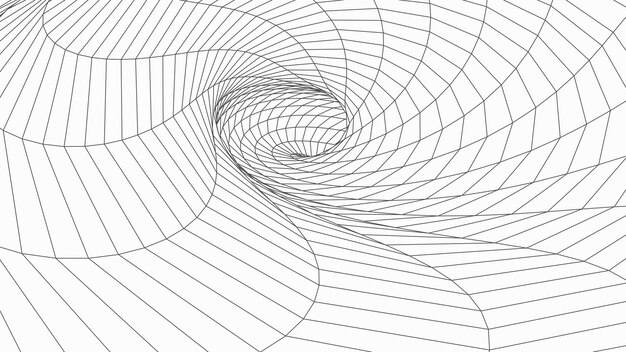 Abstract tunnel Vector wormhole 3D corridor mesh