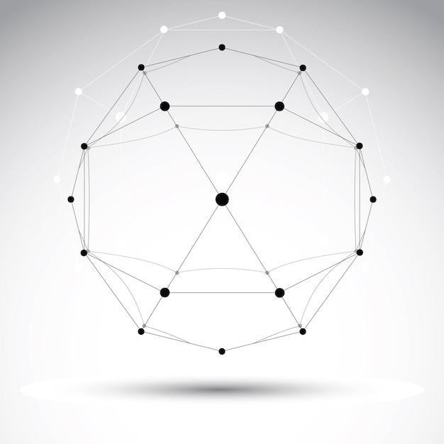 Abstract vector 3D mesh object, clear eps 8.
