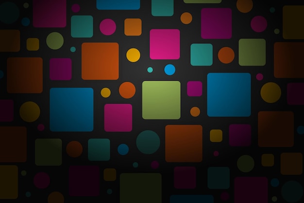 abstract vector background circle combined with square of different colors orange pink yellow blue