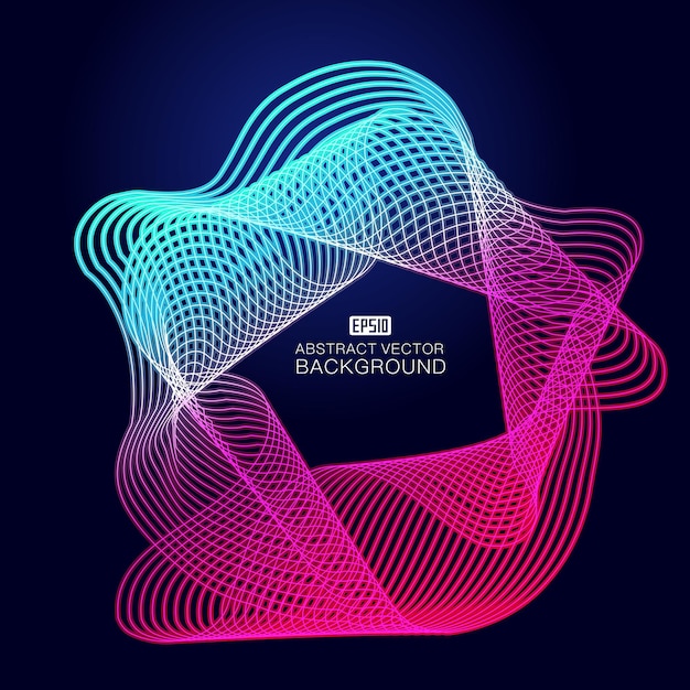 Abstract vector background of colored gradient wavy lines