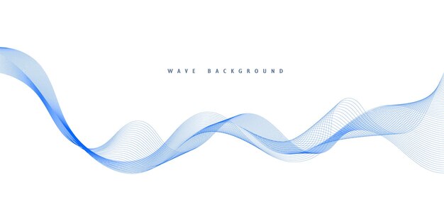 Abstract vector background with blue wavy lines