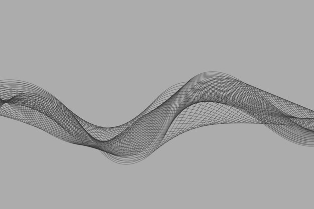 Abstract vector background with grey wavy lines