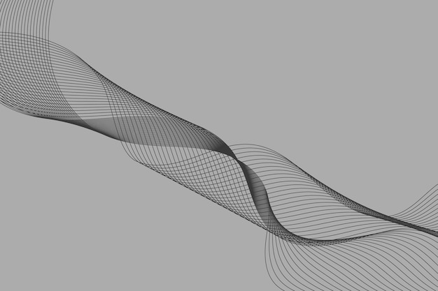 Abstract vector background with grey wavy lines