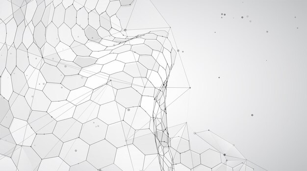 Abstract vector background with hexagons landscape of the virtual world 3d design