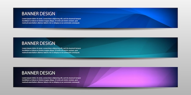 Abstract vector banners with geometric background annual report design templates future Poster template design