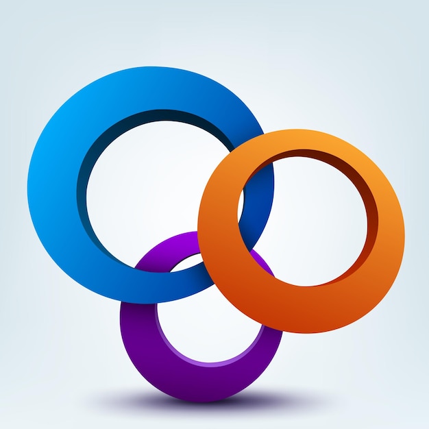 Abstract vector illustration of 3d rings
