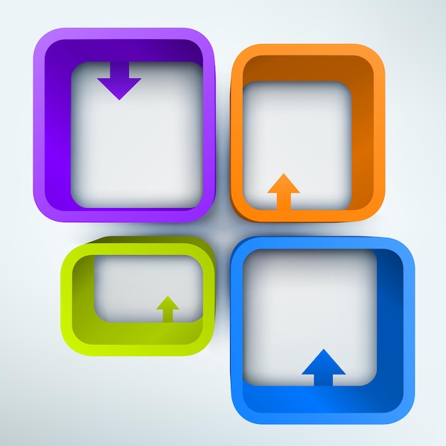 Abstract vector illustration of colored 3d frames with place for text This file is EPS10 vector and it includes gradient meshes blending modes and transparency effects