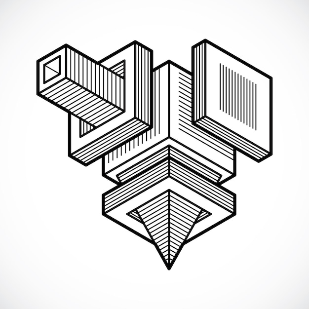 abstract vector, isometric dimensional shape.
