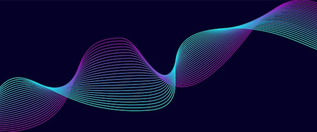 Abstract wave background with glowing wave Shiny moving lines design element Modern pink blue