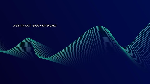 Abstract wave line pattern on dark blue background Futuristic technology concept Suit for banner poster cover brochure flyer website
