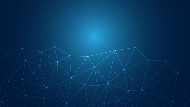 abstract wave lines colorful blue isolated on dark background concept of ai technology digital