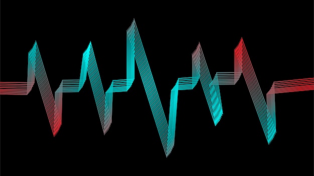 abstract wave lines pattern dynamic colorful light flowing isolated on black background. vector illustration design element in concept of music, party, technology, modern.