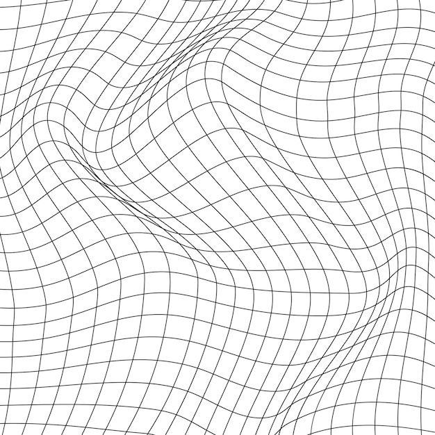 abstract wavy 3d mesh on a white background geometric dynamic wave 3d technology wireframe vector illustration