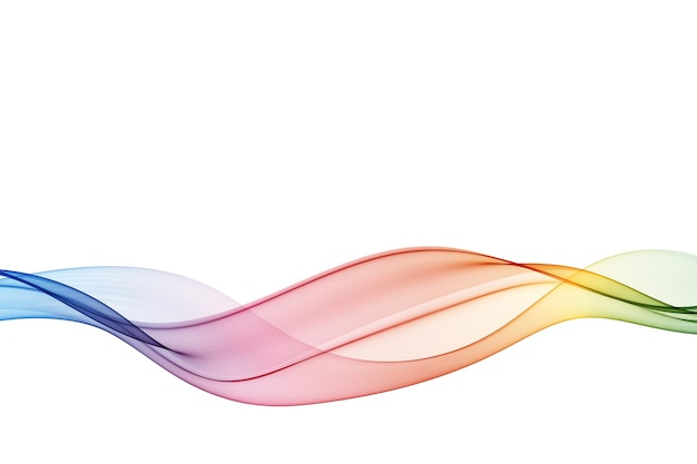 abstract wavy flow of multicolored wave on a white background rainbow wavy lines