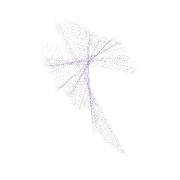abstract wavy lines element Flowing particles wave pattern 3D curve halftone