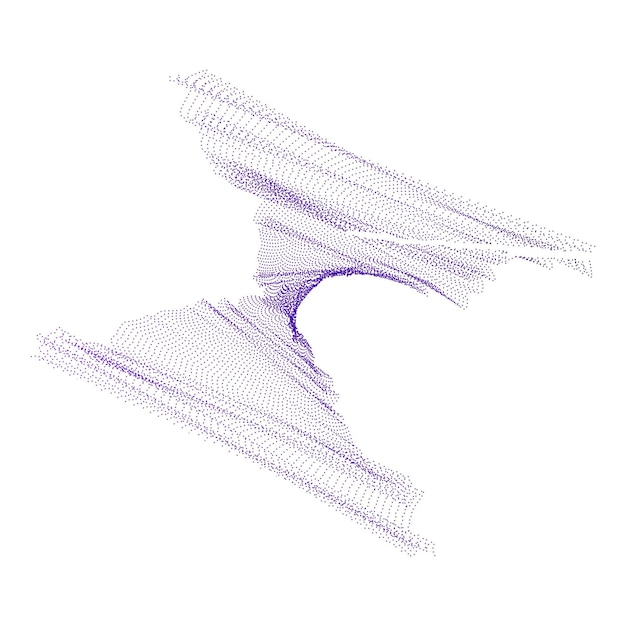 abstract wavy lines element Flowing particles wave pattern 3D curve halftone